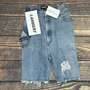 Tyler Lambert Cigarette Skinny Bermuda Denim Shorts size 0 Dash Miami NWT Design